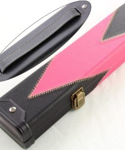 Luxury PINK and BLACK ARROW  2pc Leather Patch Effect Snooker Pool Cue Cas