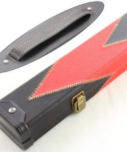 Luxury RED & BLACK ARROW  2pc Leather Patch Effect Snooker Pool Cue Case