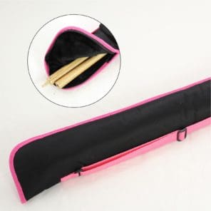 Quality Fur Lined BLACK with PINK Piping 2pc Cue Case for Snooker Pool Cue