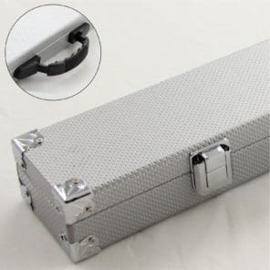 2pc SILVER Cue Case With Reinforced Corners for Snooker Pool Cue