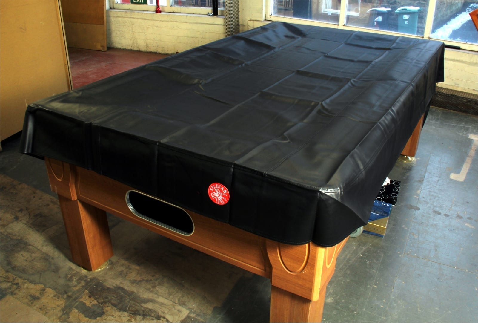 SPARTAN Heavy Duty Water Resistant 9ft American Pool Table Cover 9FT BLACK Cue & Case