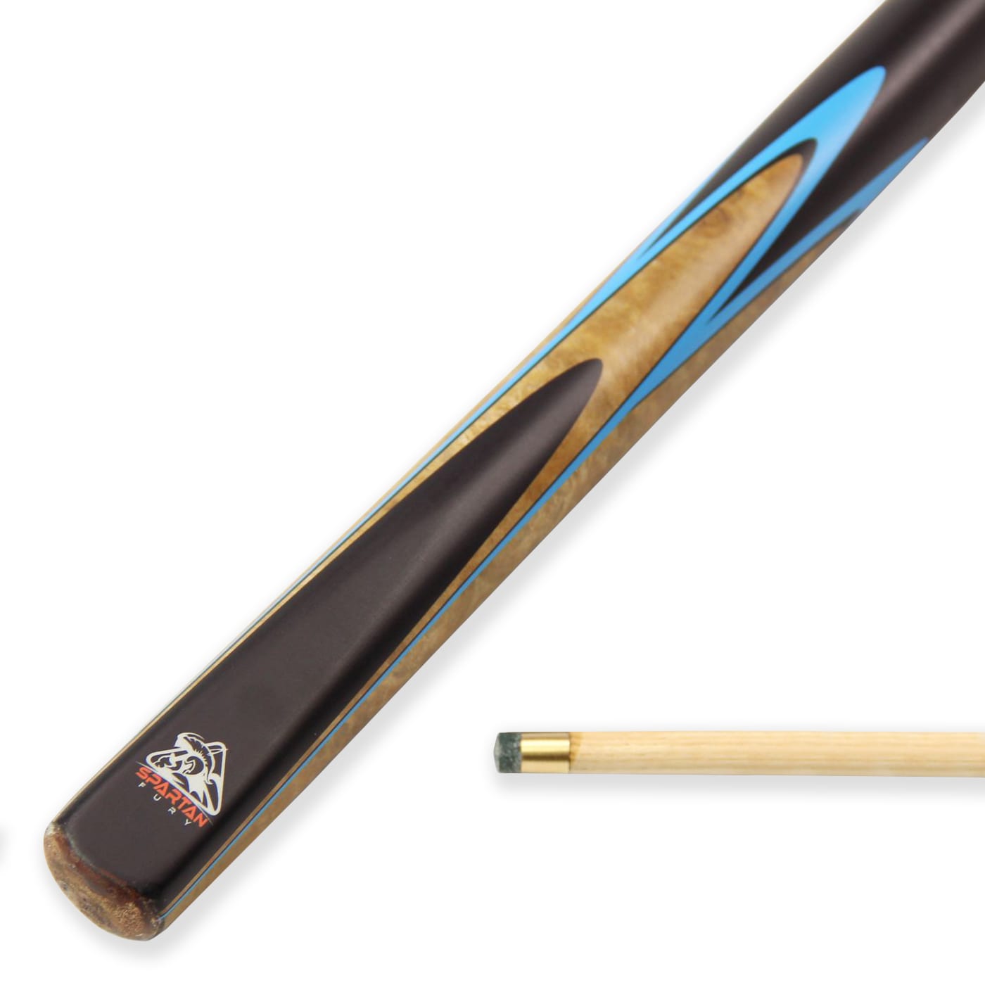 Spartan Fury BLUE CONQUEST 2pc Matching Ash Centre Joint Snooker Cue 9.5mm Tip 