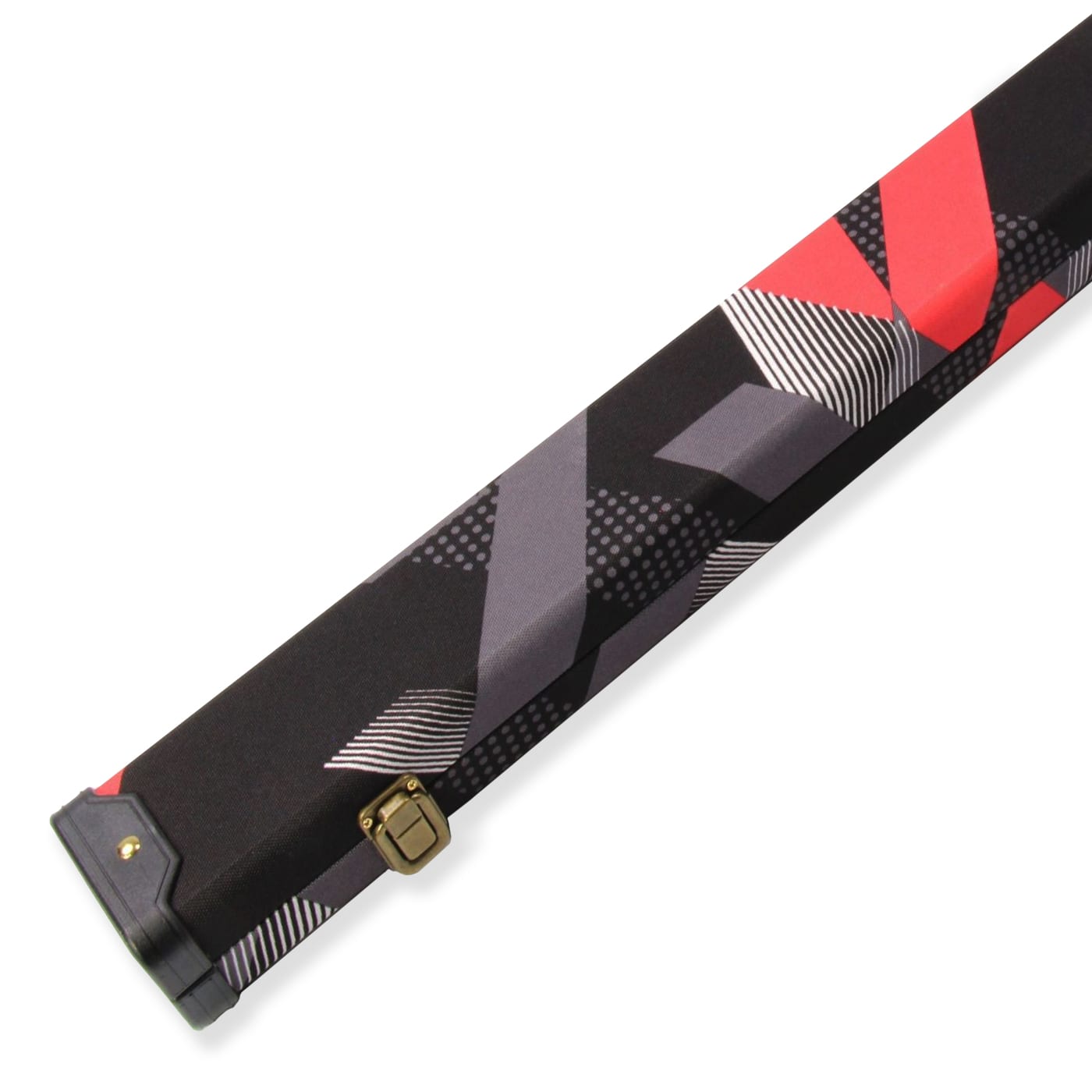 pool snooker cue with case racer chequered metallic carbon look black or red 