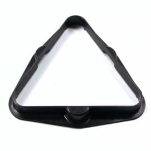 Simple but strong plastic triangle to rack 15 snooker or pool balls - 38mm size (small balls for kids tables). Features:For 1 1/2 (38mm) size ballsHolds 15 balls - designed for 15 red snooker balls or pool ballsMade from smooth, strong black plastic - will not mark the cloth Lightweight Easy to store away 