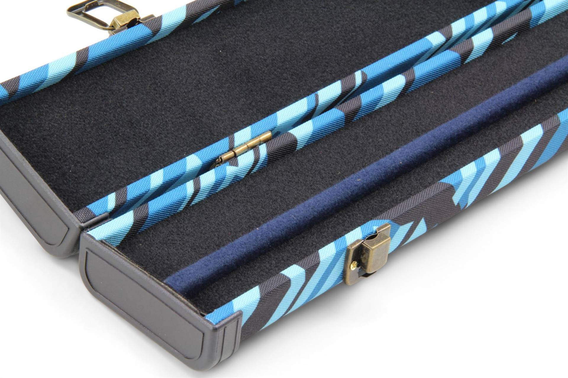 TURQUOISE POSTMODERN 2pc Hard Snooker Pool Cue Case Tough Plastic Ends 