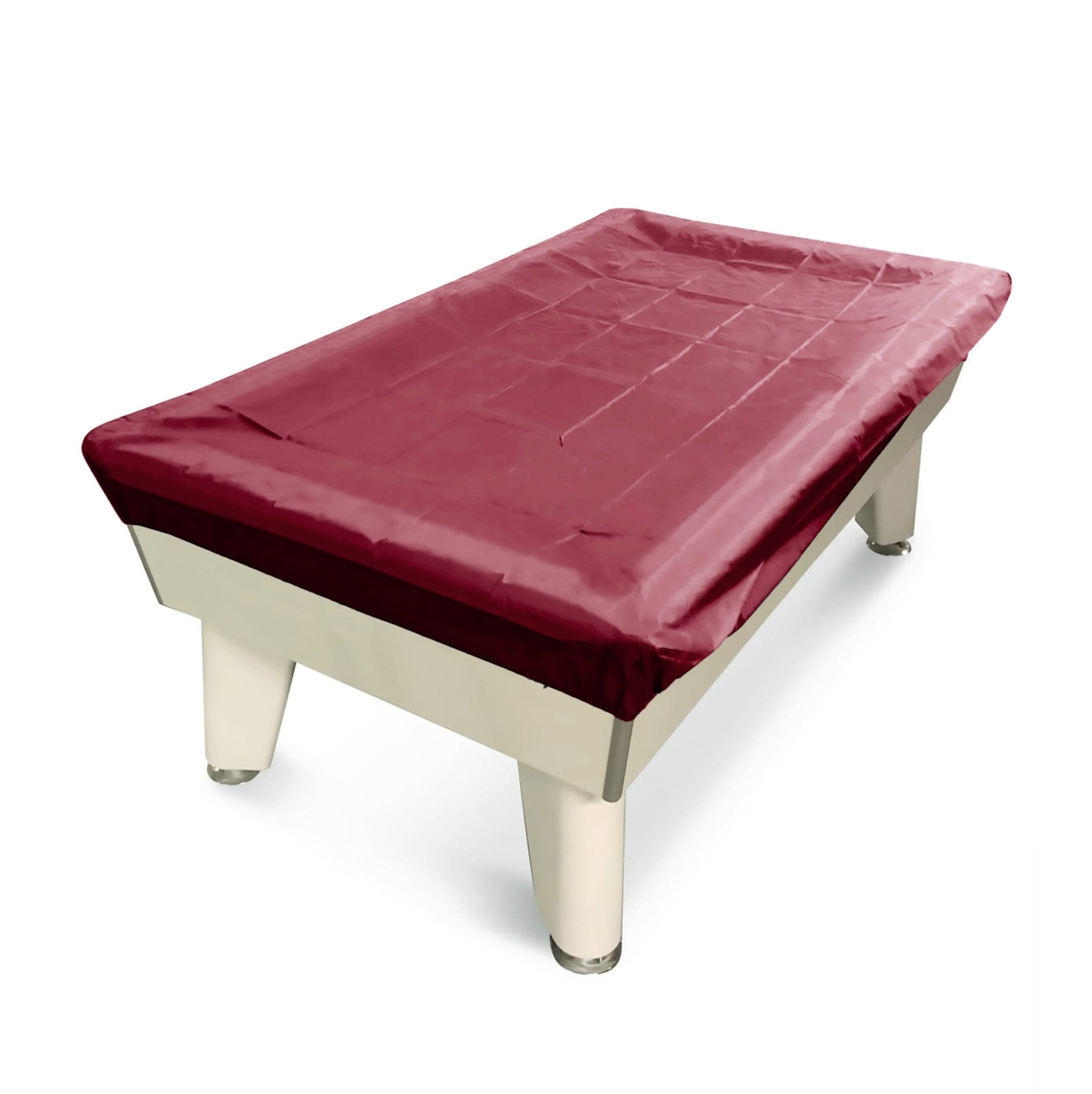 Plain DARK RED 8ft UK Nylon Pool Table Cover with Fitted Elasticated Corners 