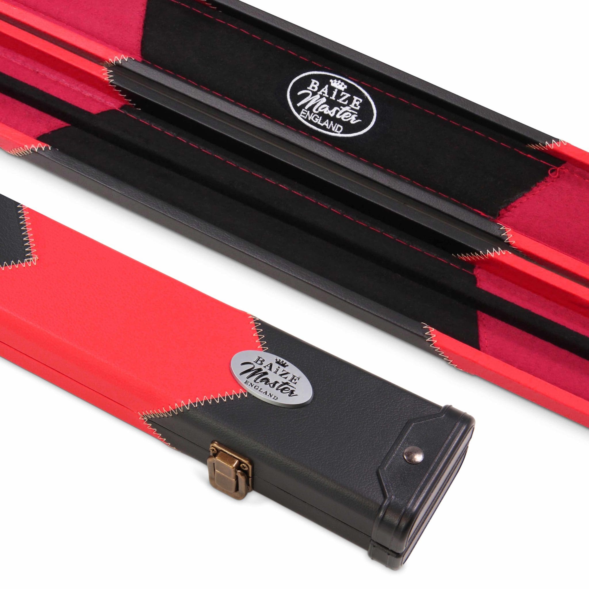 BAIZE MASTER Deluxe RED ARROW 2pc Snooker Pool Cue Case with Matching ...
